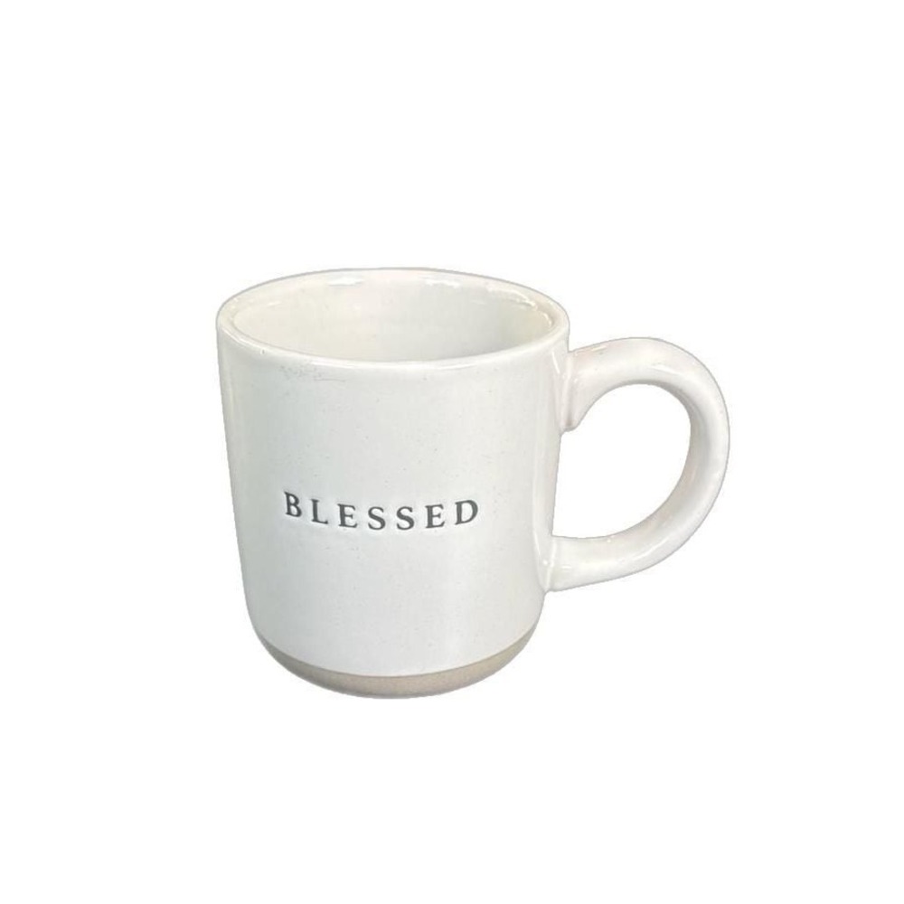 Sweet Water Decor Blessed Stoneware Coffee Mug, USA Dishwasher Microwave Safe